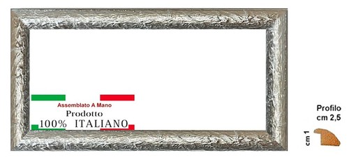 Cornice legno argento - in, in