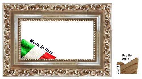 Cornice argento incavo in - argento, ad
