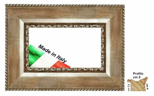 Cornice legno argento e - legno,