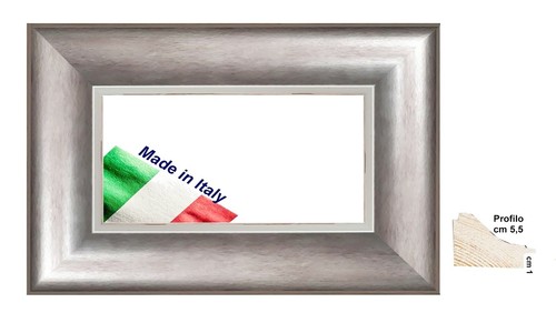Cornice legno argento filo - legno,